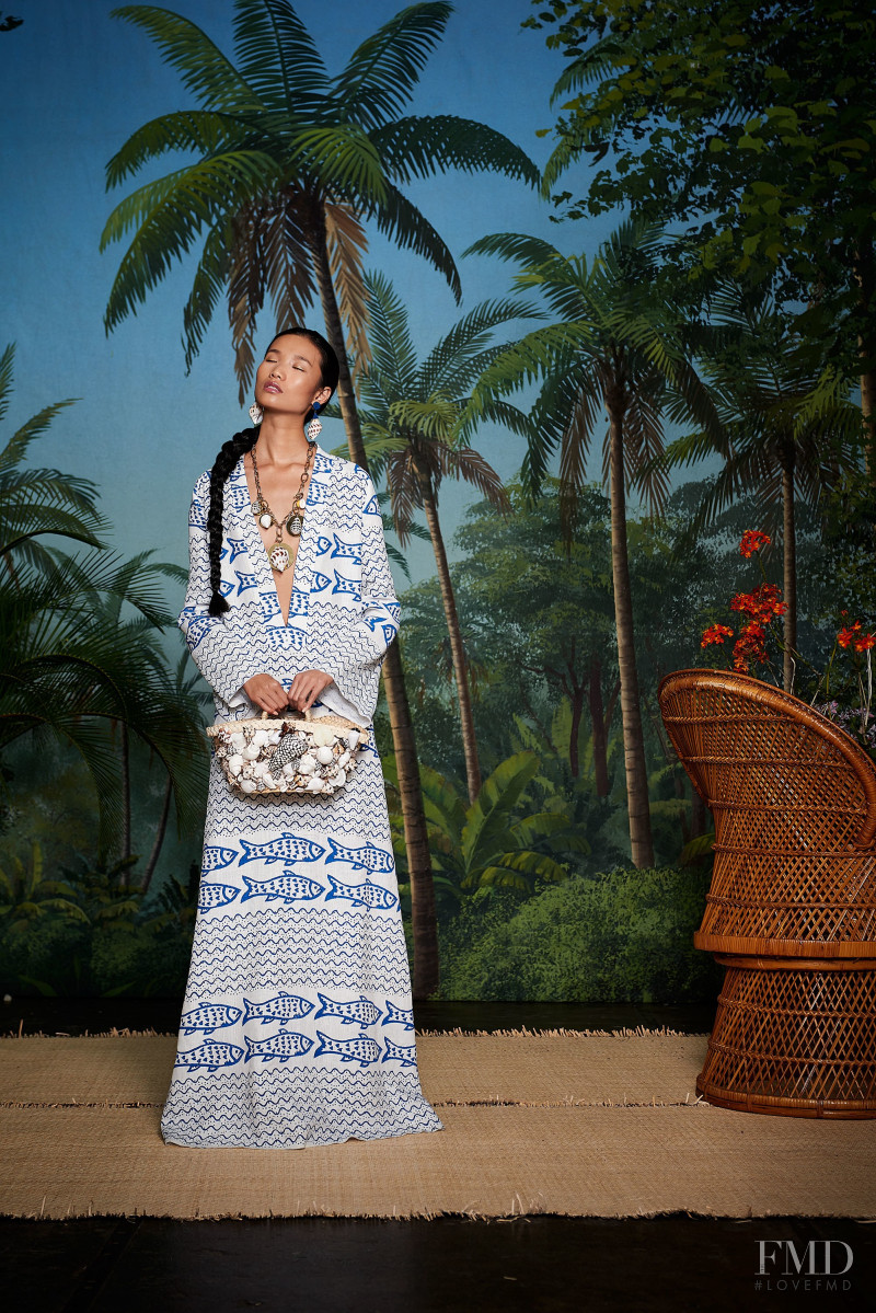 Leaf Zhang featured in  the Rebecca De Ravenel lookbook for Spring/Summer 2018