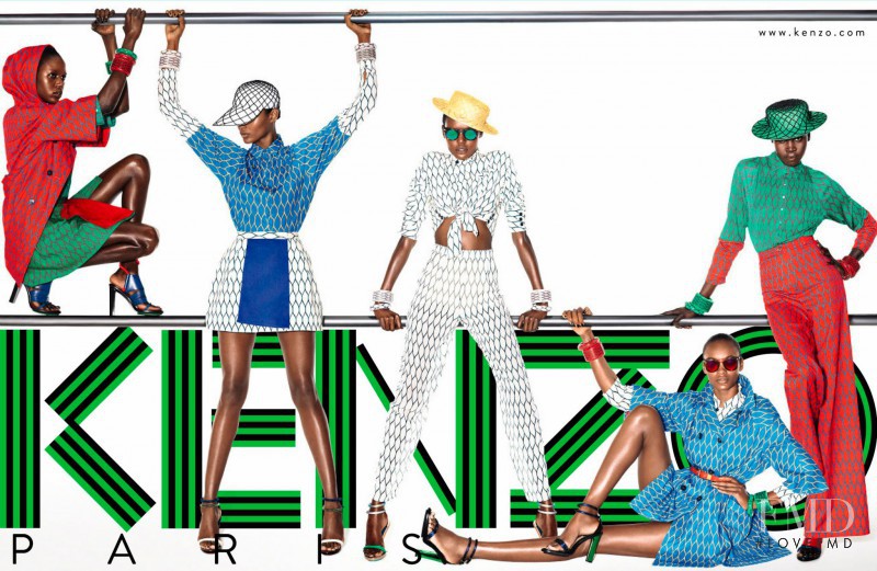 Ajak Deng featured in  the Kenzo advertisement for Spring/Summer 2012