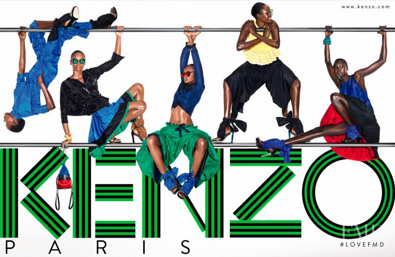 Ajak Deng featured in  the Kenzo advertisement for Spring/Summer 2012