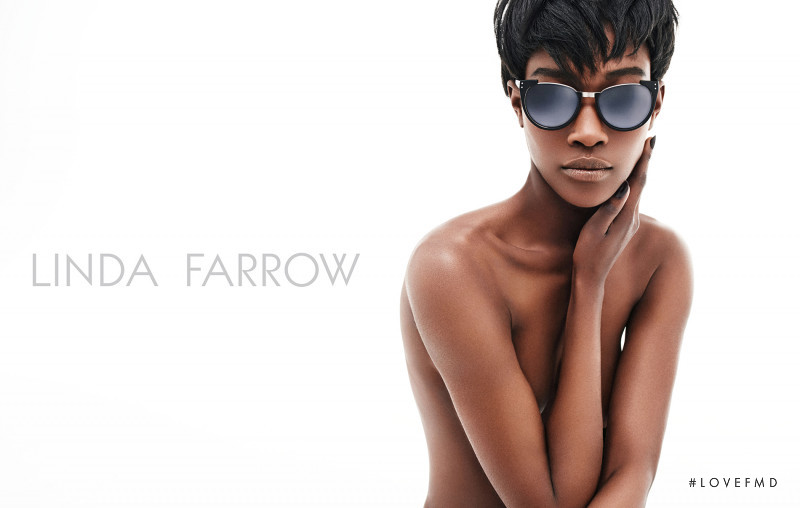 Betty Adewole featured in  the Linda Farrow advertisement for Autumn/Winter 2015