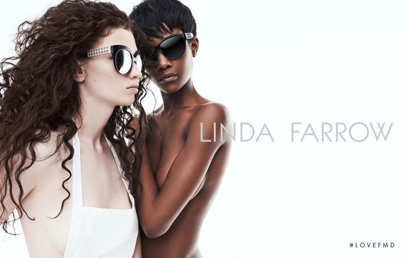 Betty Adewole featured in  the Linda Farrow advertisement for Autumn/Winter 2015