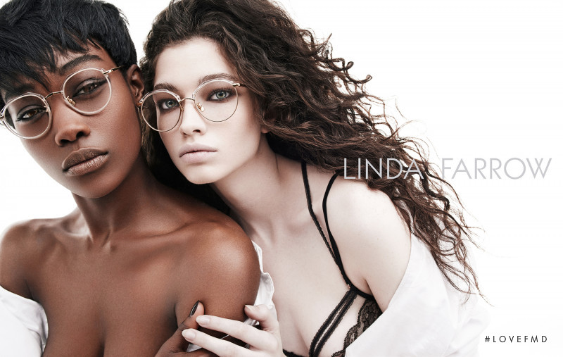 Betty Adewole featured in  the Linda Farrow advertisement for Autumn/Winter 2015