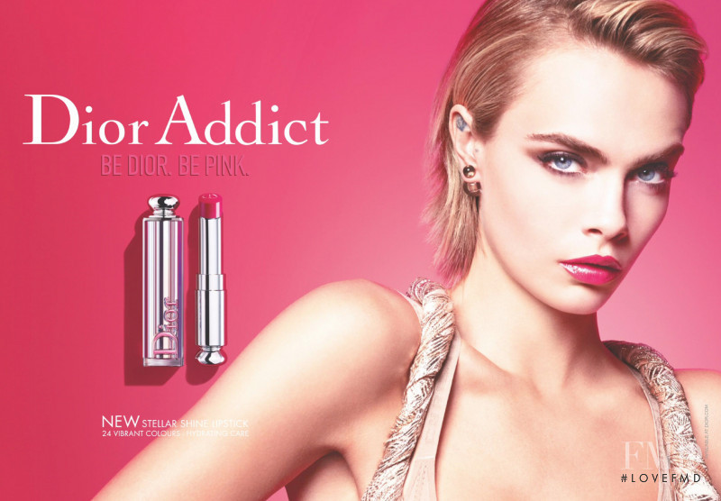 Cara Delevingne featured in  the Dior Beauty Dior Addict advertisement for Spring/Summer 2019