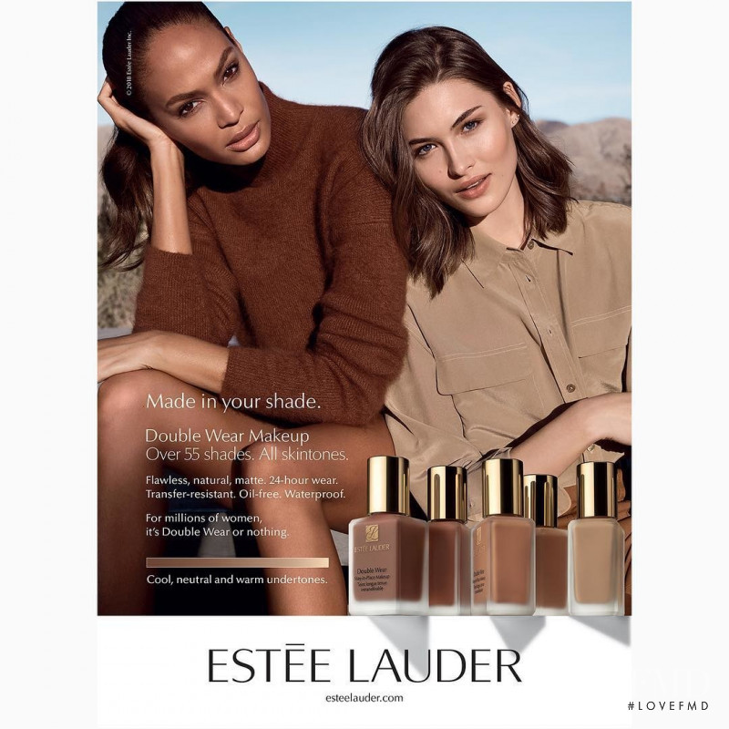 Grace Elizabeth featured in  the Estée Lauder Double Wear Light Soft Matte Hydra Makeup advertisement for Autumn/Winter 2018