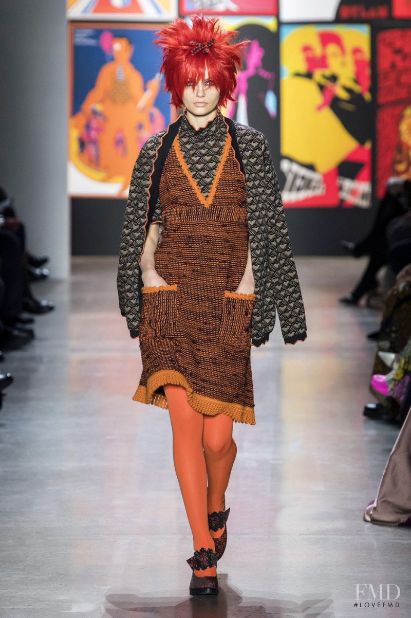 Fran Summers featured in  the Anna Sui fashion show for Autumn/Winter 2019