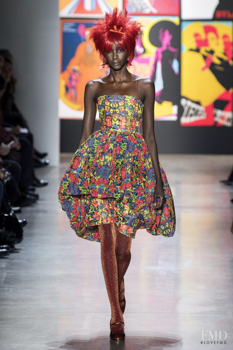 Anok Yai featured in  the Anna Sui fashion show for Autumn/Winter 2019