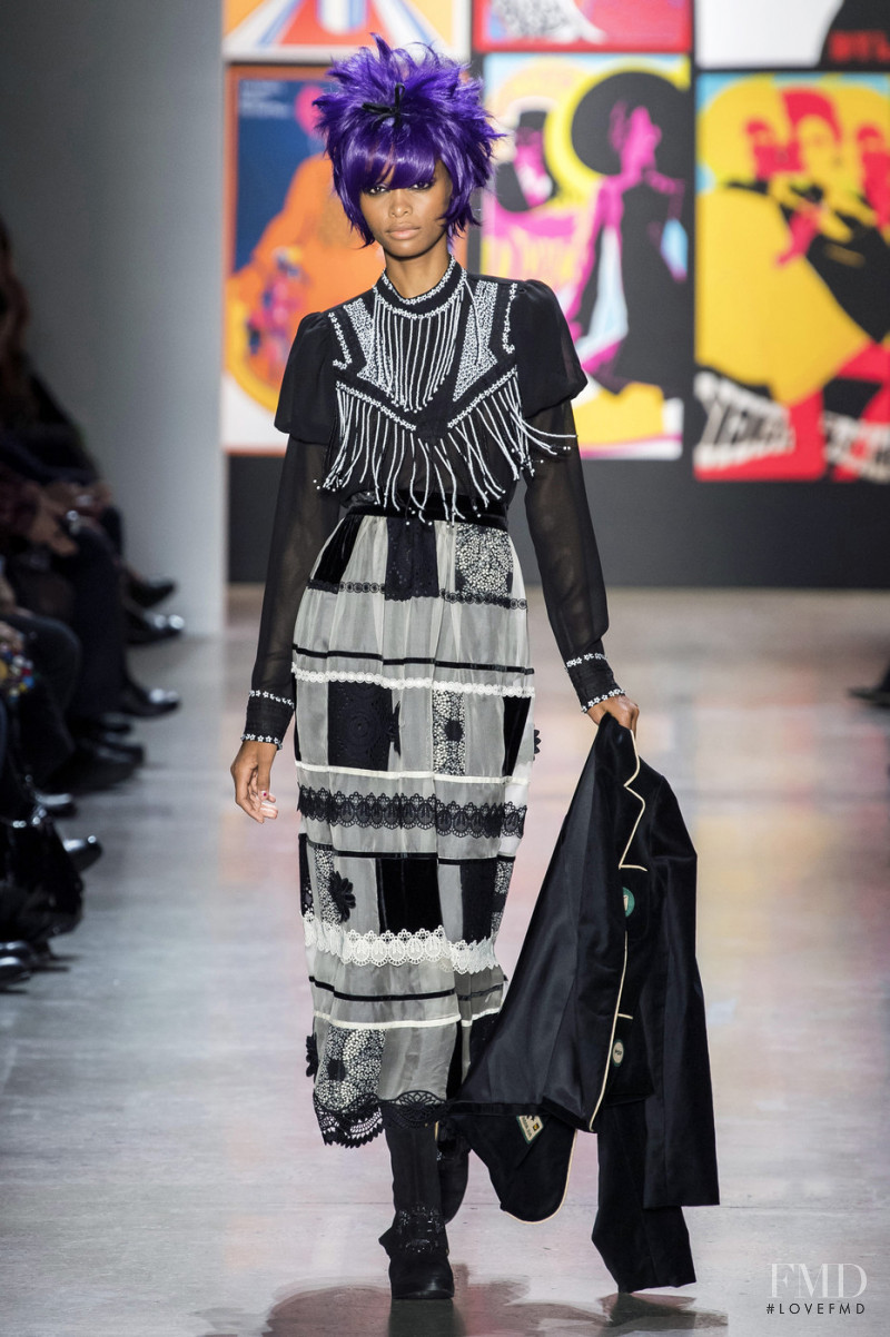 Blesnya Minher featured in  the Anna Sui fashion show for Autumn/Winter 2019