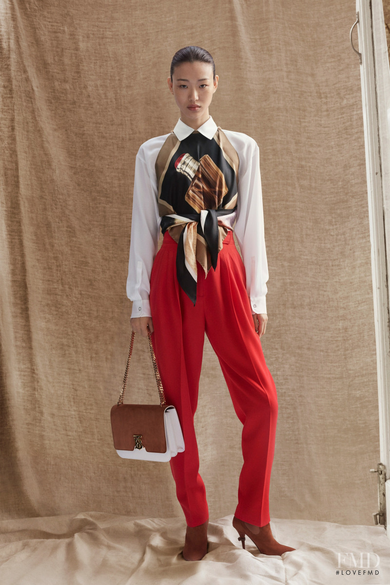 So Ra Choi featured in  the Burberry lookbook for Pre-Fall 2019