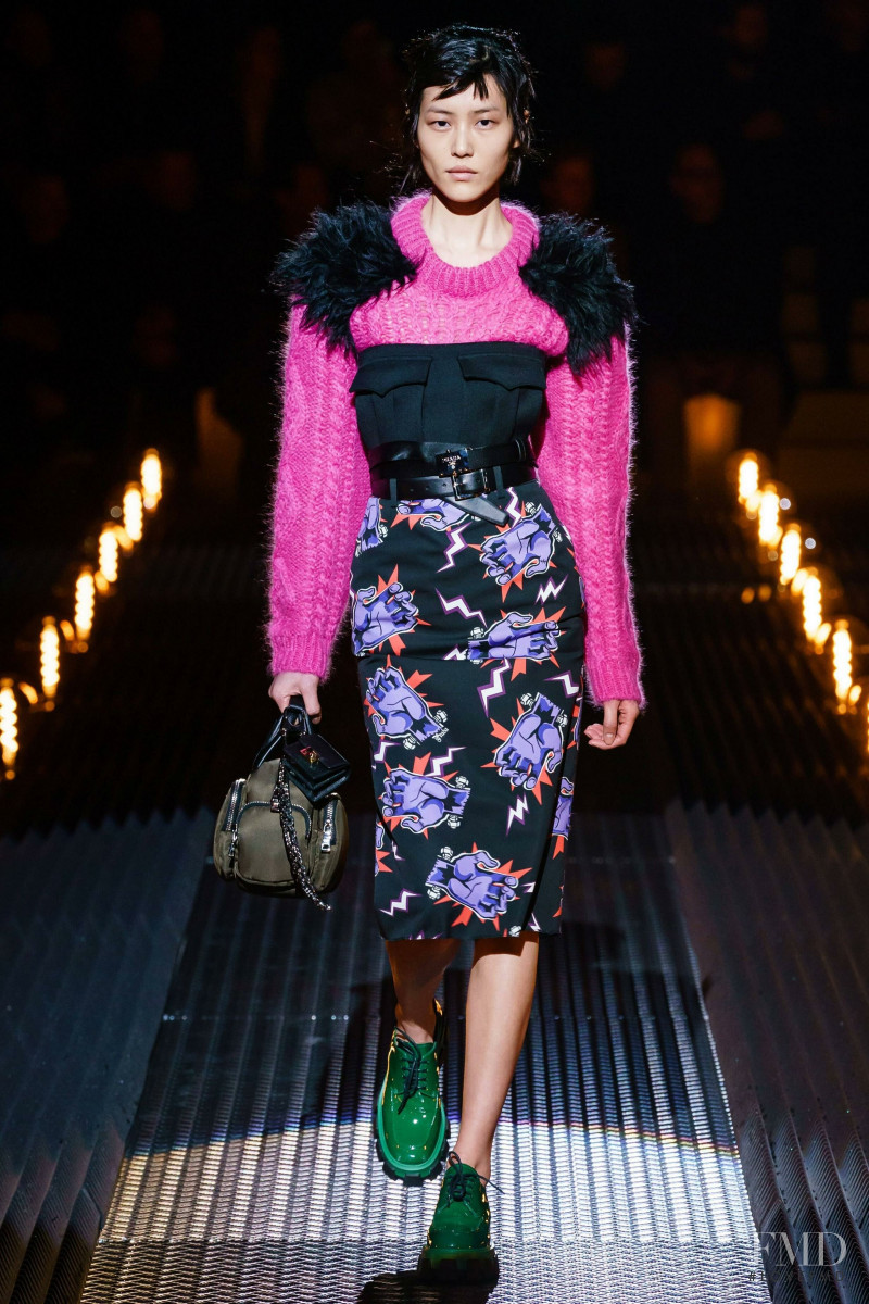 Liu Wen featured in  the Prada fashion show for Autumn/Winter 2019