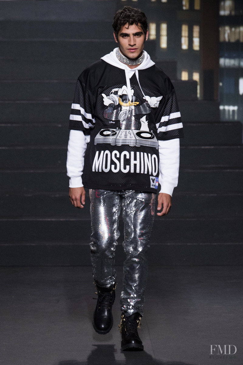 Jhonattan Burjack featured in  the H&M x Moschino fashion show for Spring/Summer 2019