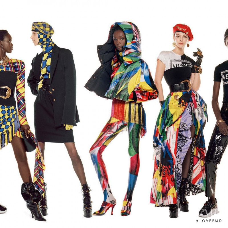 Adut Akech Bior featured in  the Versace advertisement for Autumn/Winter 2018