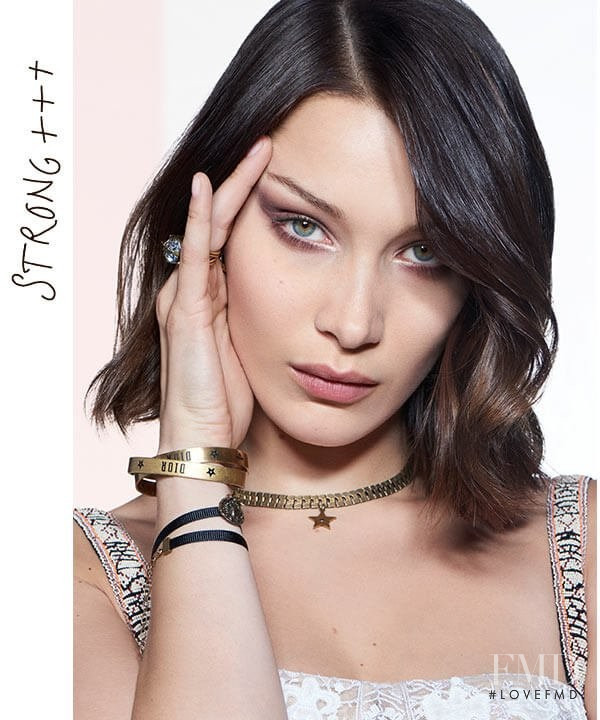 Bella Hadid featured in  the Dior Beauty Backstage Campaign advertisement for Pre-Fall 2018