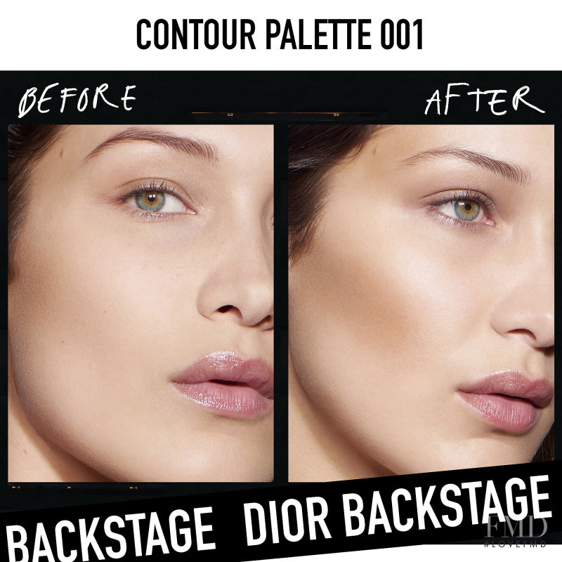 Bella Hadid featured in  the Dior Beauty Backstage Campaign advertisement for Pre-Fall 2018