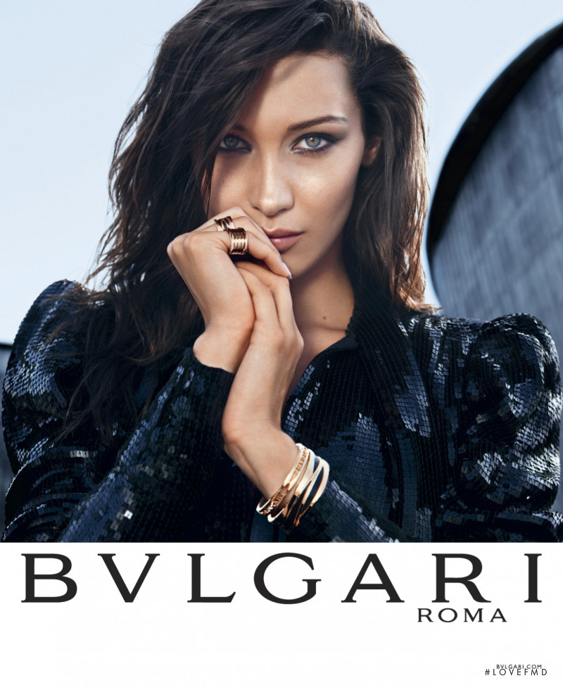 Bella Hadid featured in  the Bulgari advertisement for Spring/Summer 2019