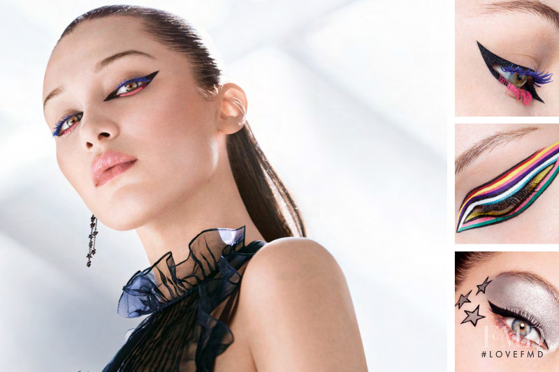 Bella Hadid featured in  the Dior Beauty On Stage Liners advertisement for Summer 2018