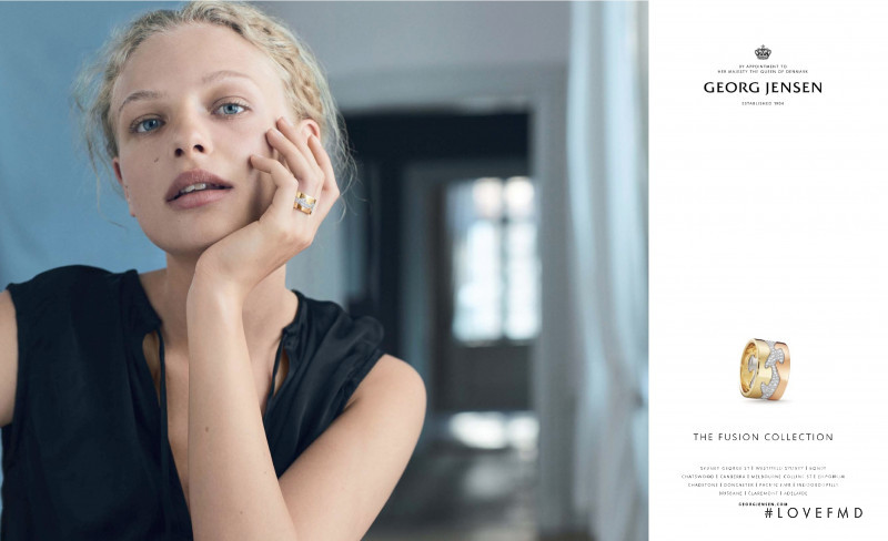 Frederikke Sofie Falbe-Hansen featured in  the Georg Jensen advertisement for Spring/Summer 2019