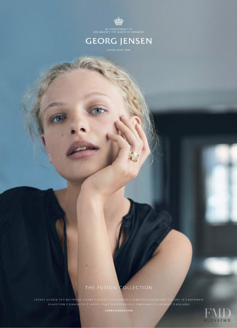 Frederikke Sofie Falbe-Hansen featured in  the Georg Jensen advertisement for Spring/Summer 2019