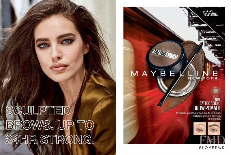 Emily DiDonato featured in  the Maybelline Sculpted Brows advertisement for Spring/Summer 2019