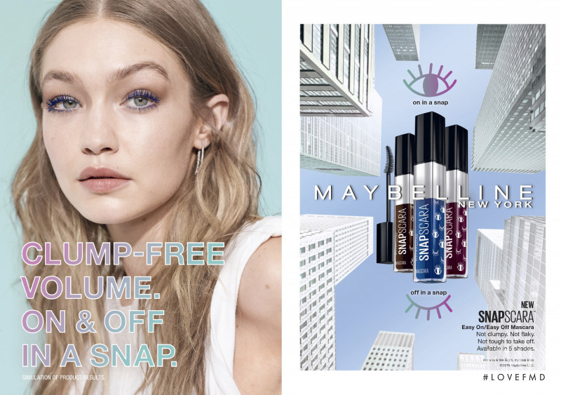 Gigi Hadid featured in  the Maybelline Sculpted Brows advertisement for Spring/Summer 2019