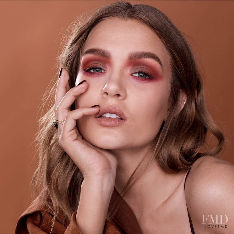 Josephine Skriver featured in  the Maybelline Sculpted Brows advertisement for Spring/Summer 2019