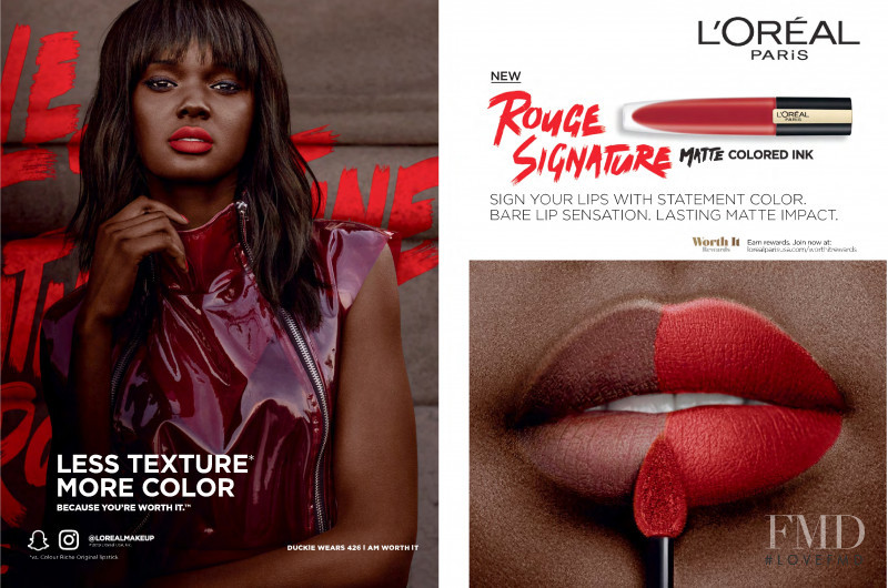 Duckie Thot featured in  the L\'Oreal Paris advertisement for Spring/Summer 2019