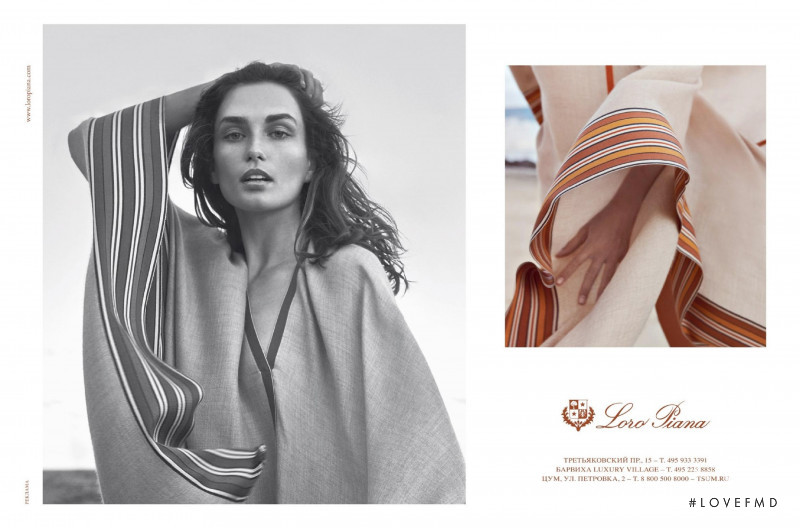 Andreea Diaconu featured in  the Loro Piana advertisement for Spring/Summer 2019