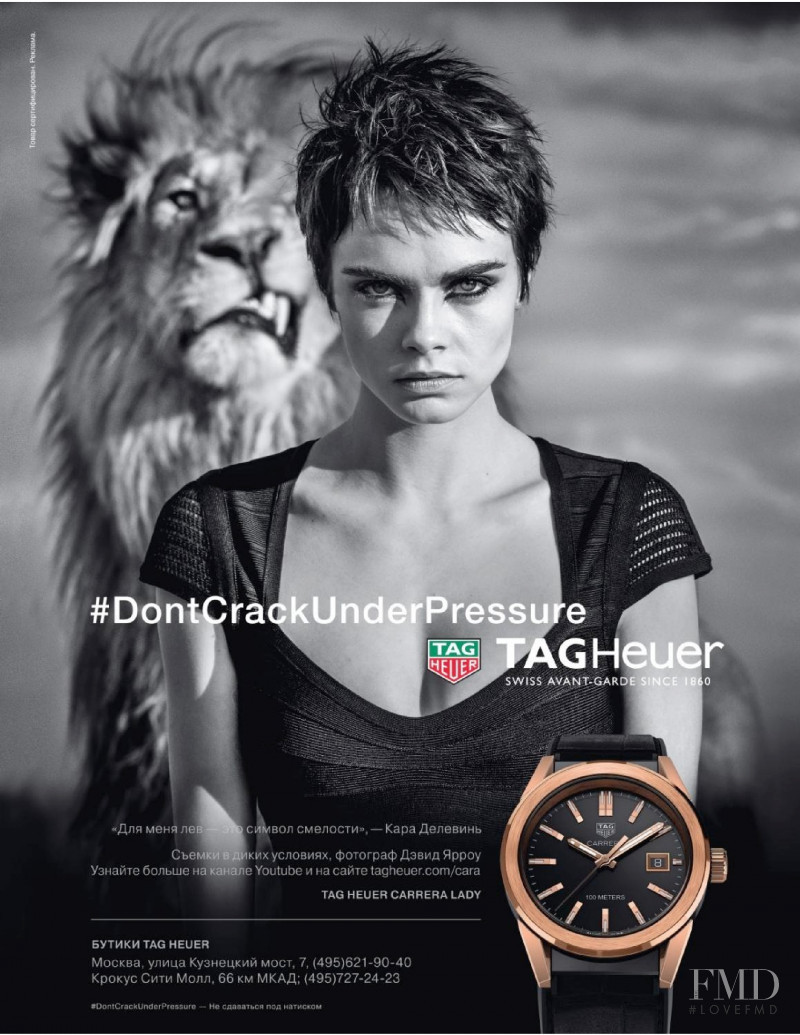 Cara Delevingne featured in  the Tag Heuer advertisement for Spring/Summer 2019