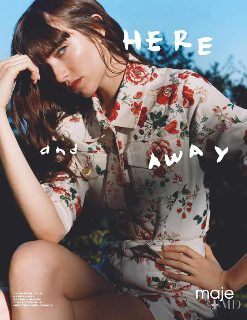 Grace Hartzel featured in  the Maje advertisement for Spring/Summer 2019