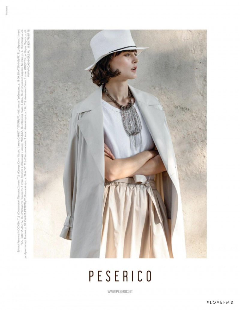 Ines de la Fressange featured in  the Peserico advertisement for Spring/Summer 2019