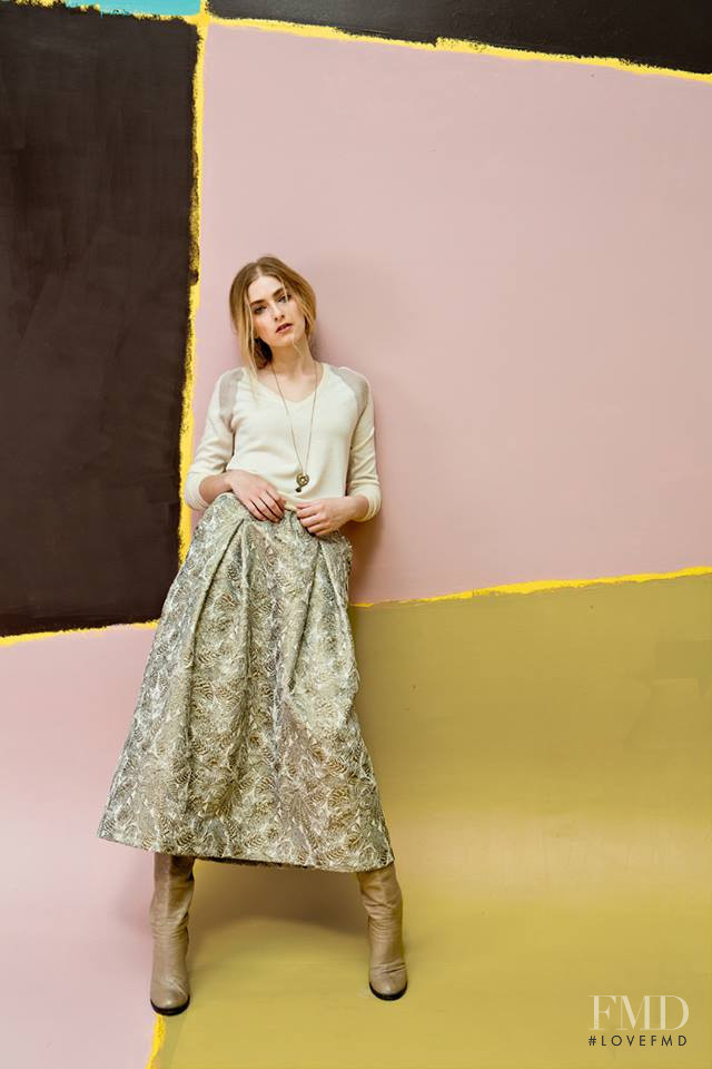 Eleonor Edith Delecluse featured in  the Nathalie Vleeschouwer advertisement for Autumn/Winter 2016