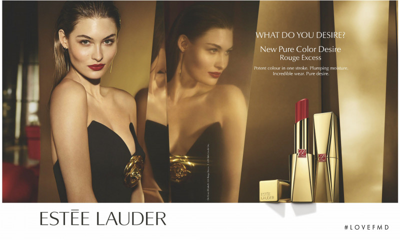 Grace Elizabeth featured in  the Estée Lauder New Pure Color Desire - Rouge Excess advertisement for Spring/Summer 2019