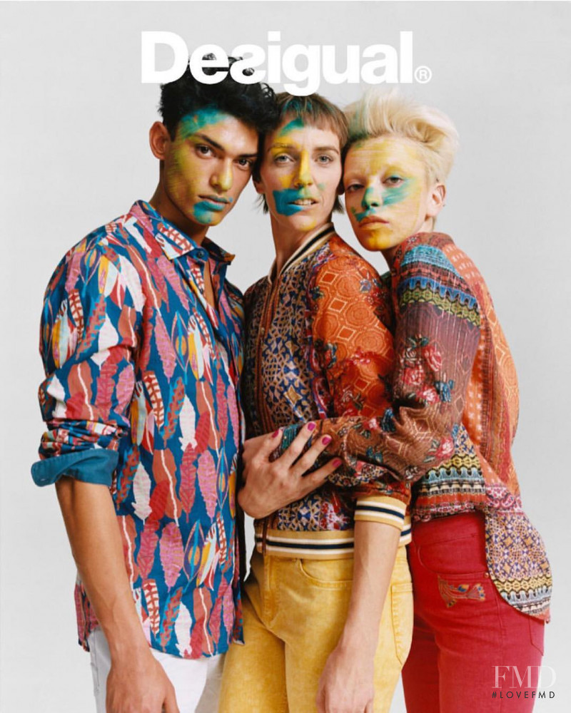 Hannelore Knuts featured in  the Desigual Desigual S/S 2019 advertisement for Spring/Summer 2019