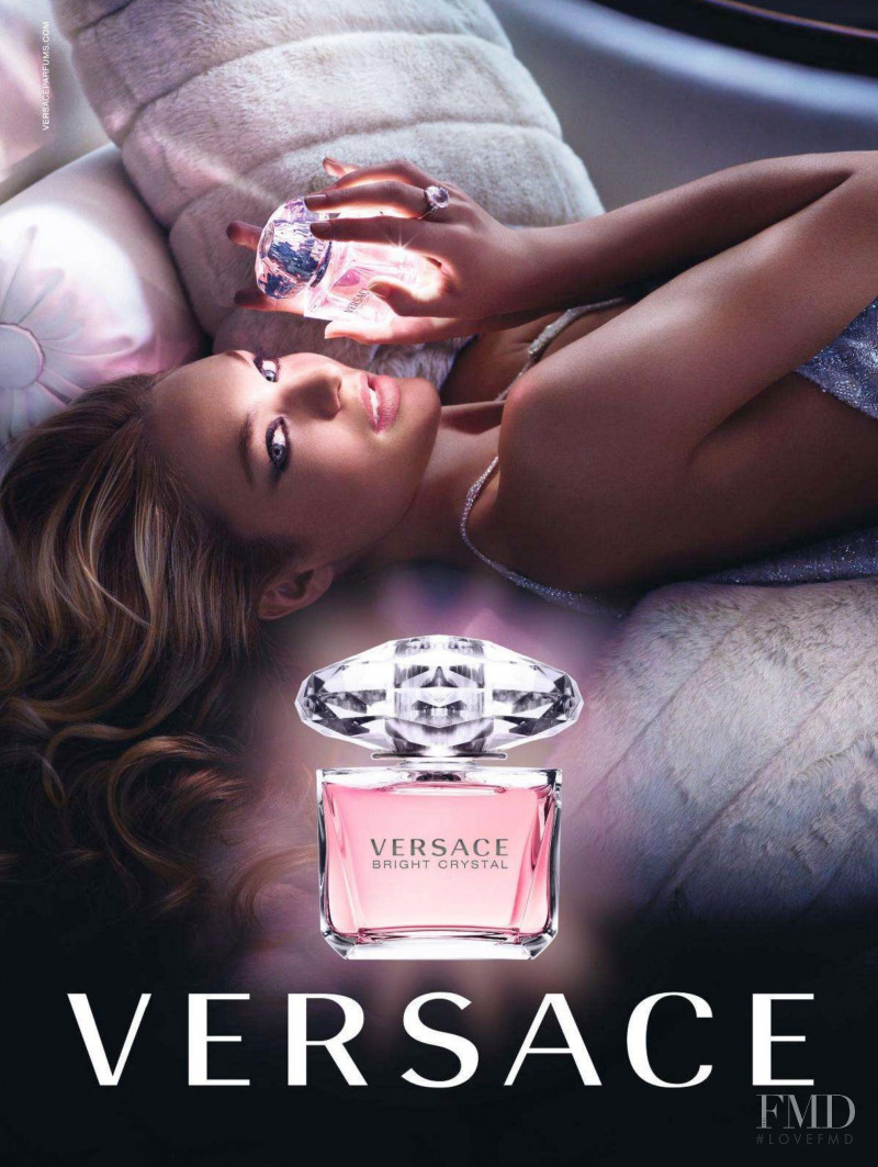 Doutzen Kroes featured in  the Versace Fragrance Bright Crystal advertisement for Spring/Summer 2019