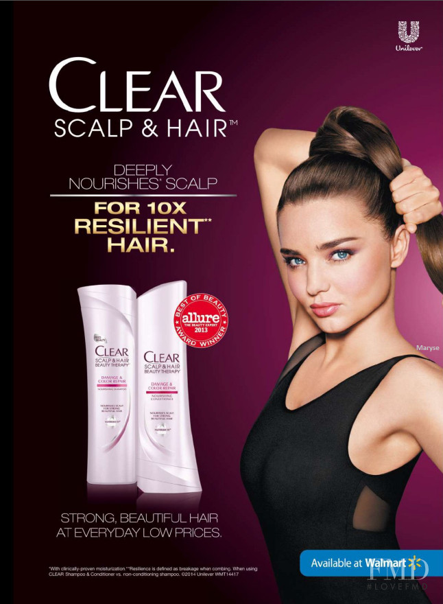 Miranda Kerr featured in  the Clear Haircare advertisement for Spring/Summer 2014