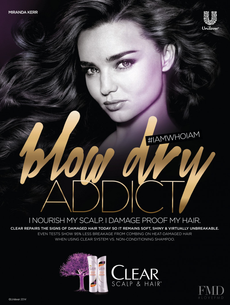 Miranda Kerr featured in  the Clear Haircare advertisement for Spring/Summer 2015