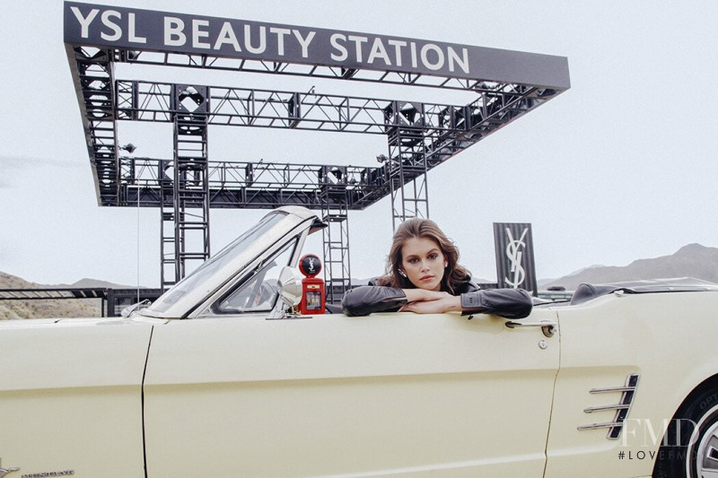 Kaia Gerber featured in  the YSL Beauty Touche Eclat Le Teint advertisement for Summer 2019