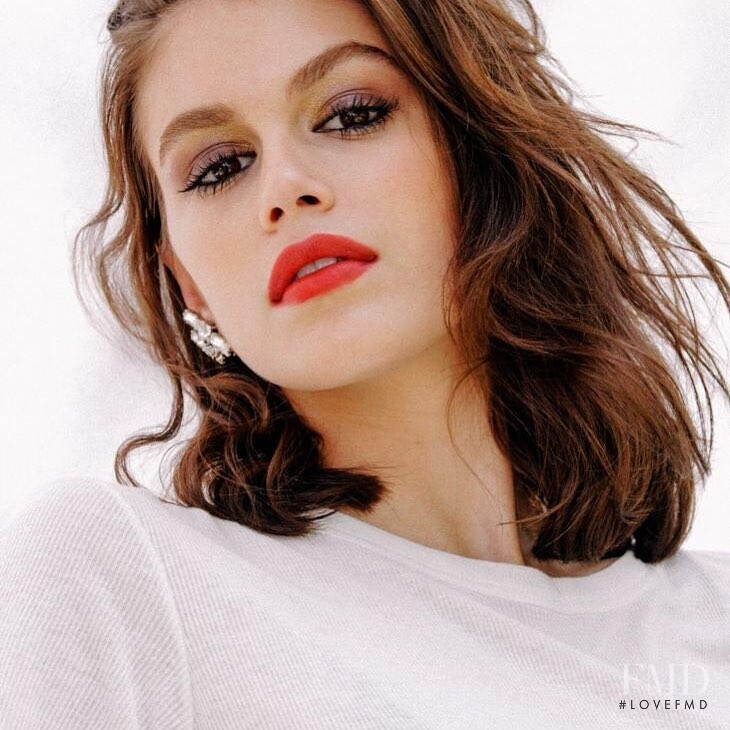 Kaia Gerber featured in  the YSL Beauty Touche Eclat Le Teint advertisement for Summer 2019