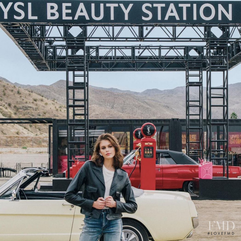 Kaia Gerber featured in  the YSL Beauty Touche Eclat Le Teint advertisement for Summer 2019