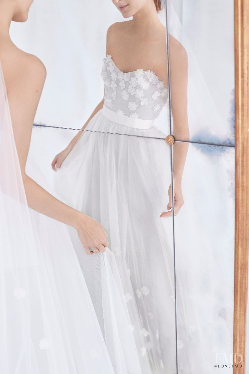 Jeanne Cadieu featured in  the Carolina Herrera Bridal lookbook for Pre-Fall 2018