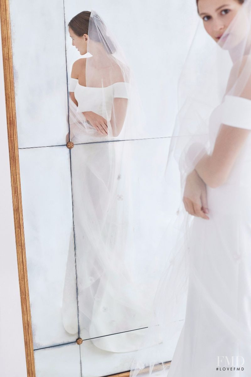 Jeanne Cadieu featured in  the Carolina Herrera Bridal lookbook for Pre-Fall 2018