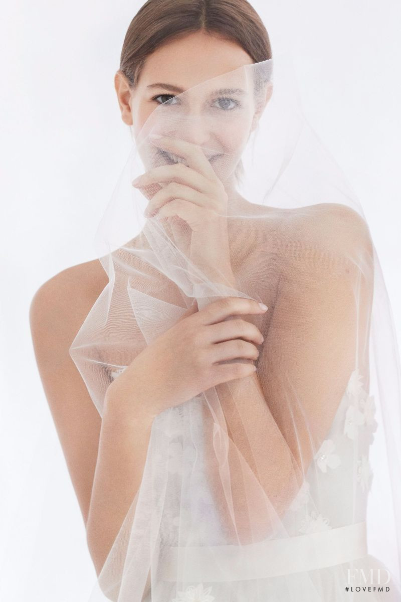 Jeanne Cadieu featured in  the Carolina Herrera Bridal lookbook for Pre-Fall 2018