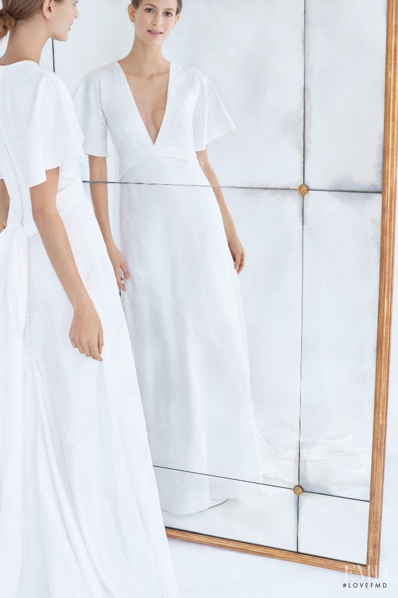 Jeanne Cadieu featured in  the Carolina Herrera Bridal lookbook for Pre-Fall 2018