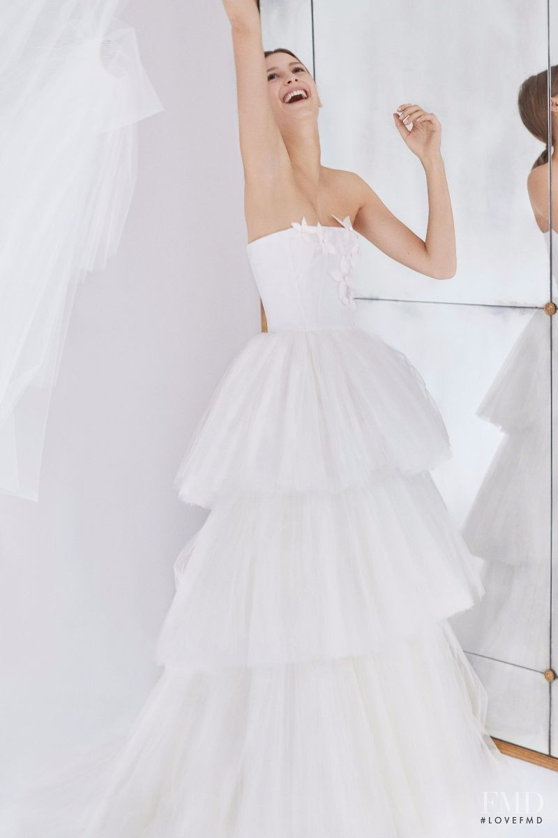 Jeanne Cadieu featured in  the Carolina Herrera Bridal lookbook for Pre-Fall 2018