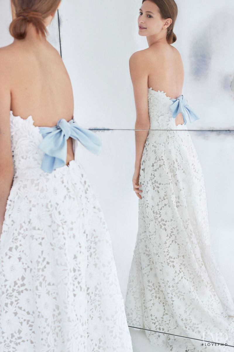 Jeanne Cadieu featured in  the Carolina Herrera Bridal lookbook for Pre-Fall 2018