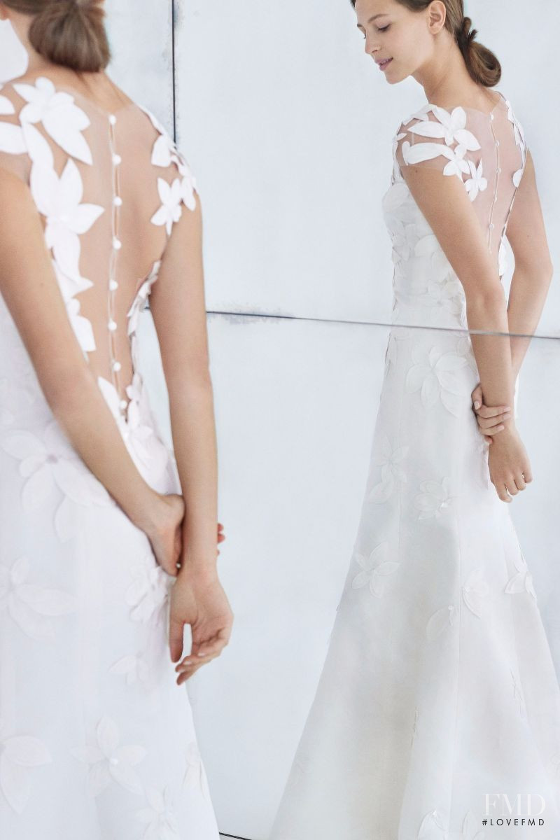 Jeanne Cadieu featured in  the Carolina Herrera Bridal lookbook for Pre-Fall 2018
