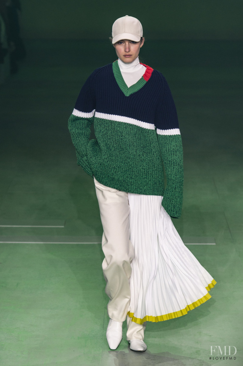 Felice Noordhoff featured in  the Lacoste fashion show for Autumn/Winter 2019