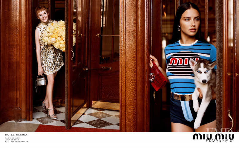 Adriana Lima featured in  the Miu Miu advertisement for Cruise 2019