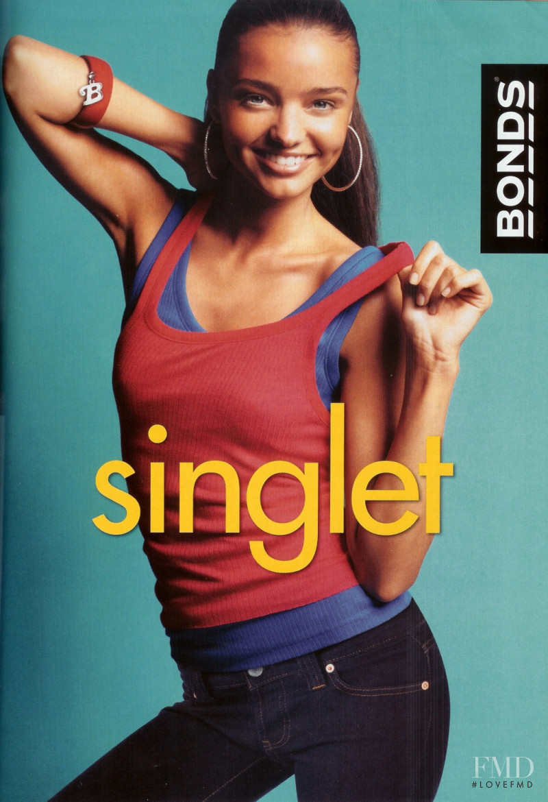Miranda Kerr featured in  the Bonds advertisement for Spring/Summer 2004