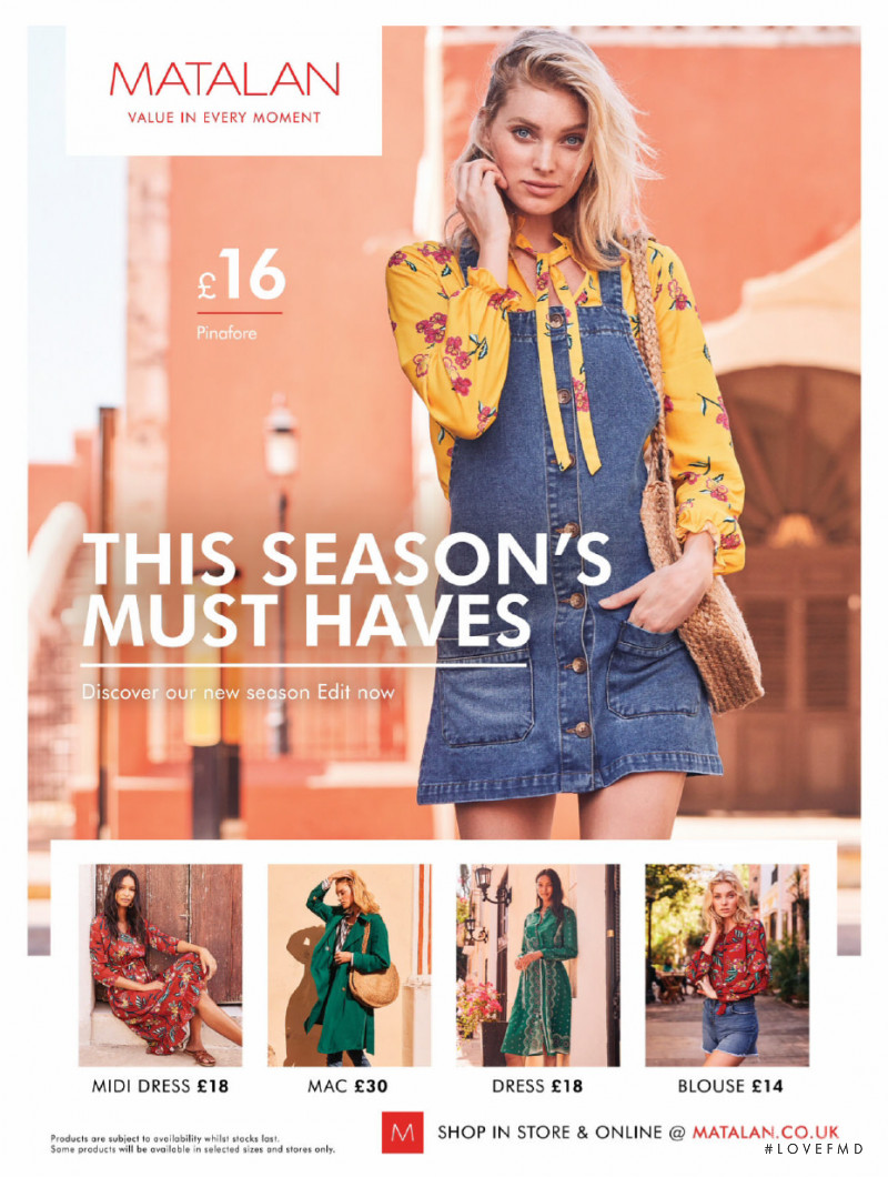 Elsa Hosk featured in  the Matalan advertisement for Spring/Summer 2019