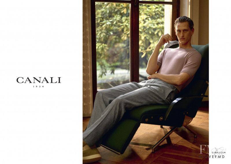 Rogier Bosschaart featured in  the Canali advertisement for Spring/Summer 2019